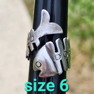 Mexican sterling silver vintage bone ring size 6